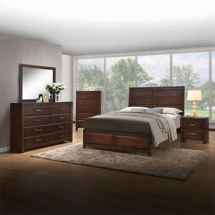 Oberreit Walnut Eastern King Bed - Imperial Furniture (Las Vegas, NV) - Multi Location
