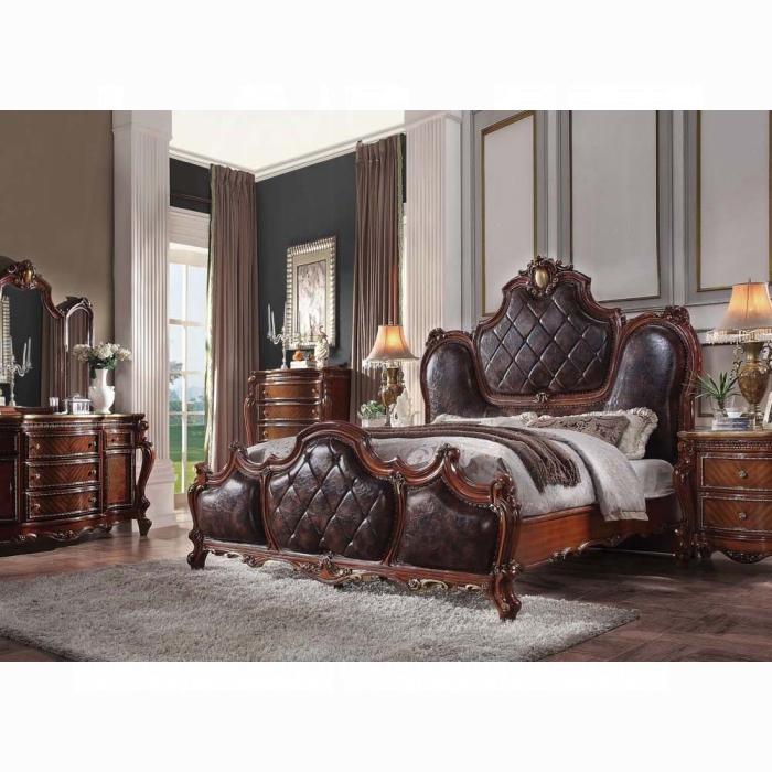 Picardy PU & Cherry Oak Eastern King Bed - Imperial Furniture (Las Vegas, NV) - Multi Location