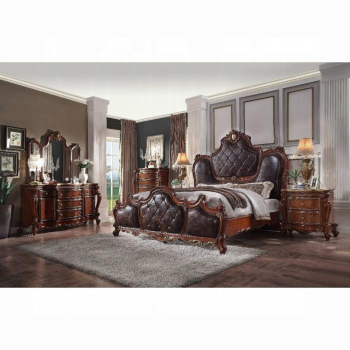 Picardy PU & Cherry Oak Queen Bed - Imperial Furniture (Las Vegas, NV) - Multi Location