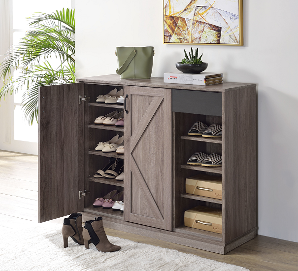 Toski Rustic Gray Oak Cabinet - Imperial Furniture (Las Vegas, NV) - Multi Location