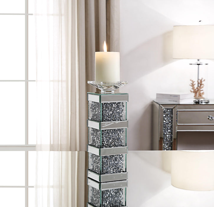 Noralie Mirrored & Faux Diamonds Accent Candleholder - Imperial Furniture (Las Vegas, NV) - Multi Location