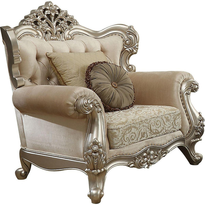 Acme Furniture Bently Chair with 2 Pillows in Champagne 50662 - Imperial Furniture (Las Vegas, NV) - Multi Location