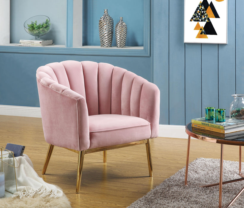 Colla Blush Pink Velvet & Gold Accent Chair - Imperial Furniture (Las Vegas, NV) - Multi Location