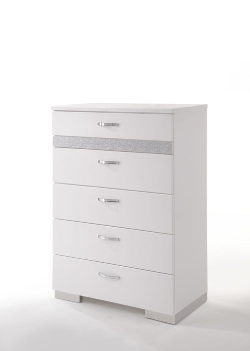 Naima II White High Gloss Chest - Imperial Furniture (Las Vegas, NV) - Multi Location