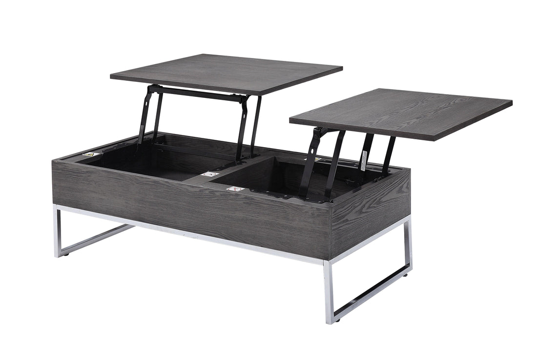 Iban Gray Oak & Chrome Coffee Table - Imperial Furniture (Las Vegas, NV) - Multi Location