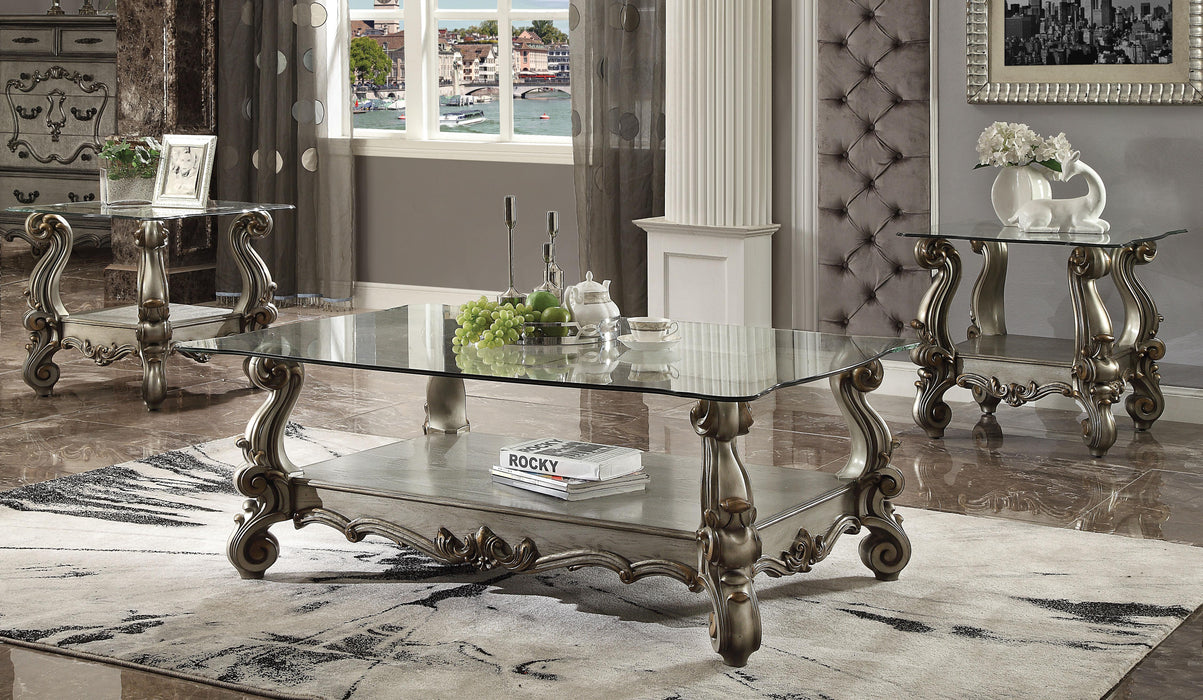 Versailles Antique Platinum & Clear Glass Coffee Table - Imperial Furniture (Las Vegas, NV) - Multi Location