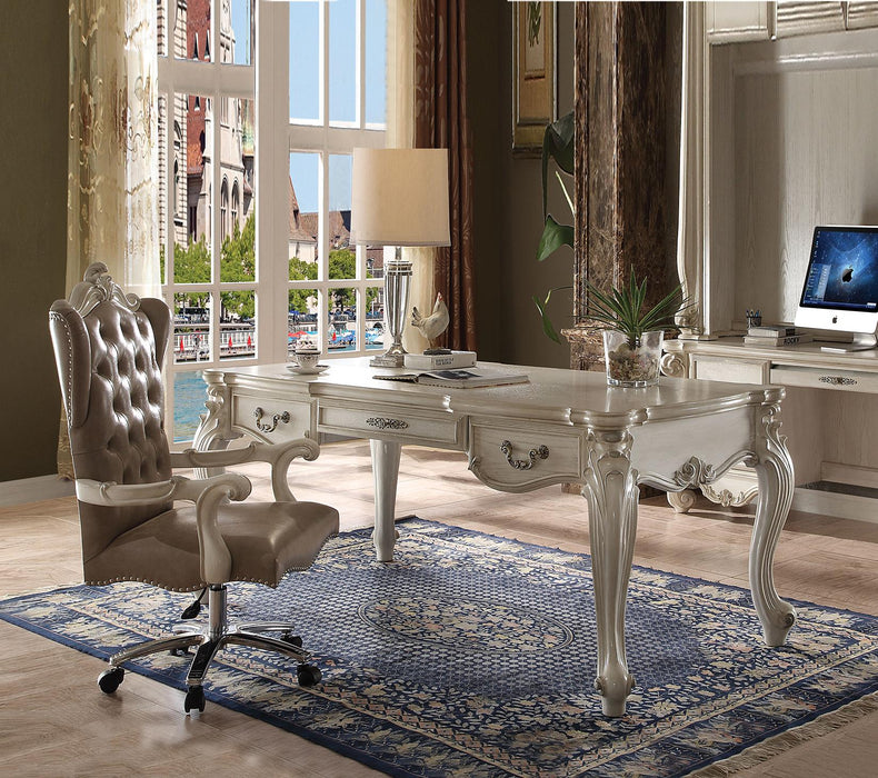 Versailles Bone White Computer Desk & Hutch - Imperial Furniture (Las Vegas, NV) - Multi Location