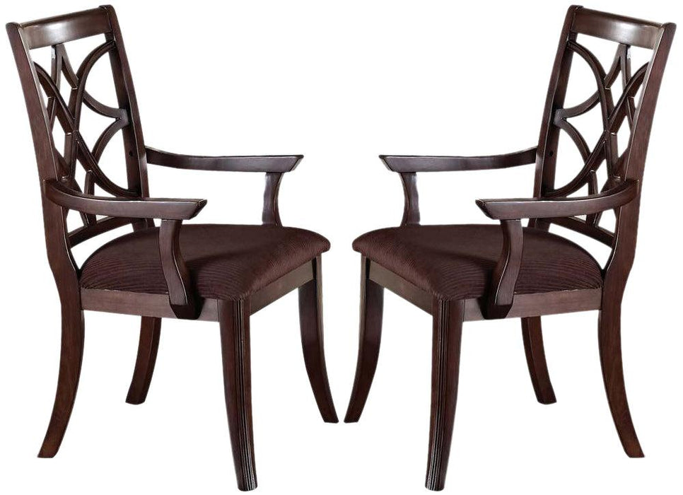 Acme Keenan Dining Arm Chairs (Set of 2) in Dark Walnut 60258 - Imperial Furniture (Las Vegas, NV) - Multi Location