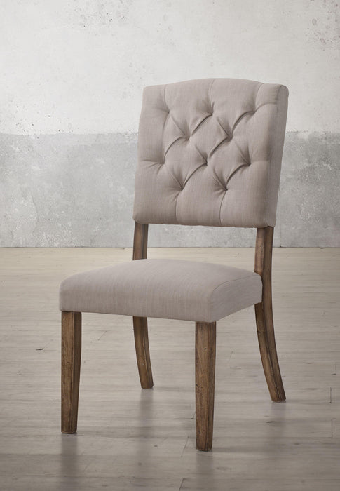 Bernard Cream Linen & Weathered Oak Side Chair - Imperial Furniture (Las Vegas, NV) - Multi Location
