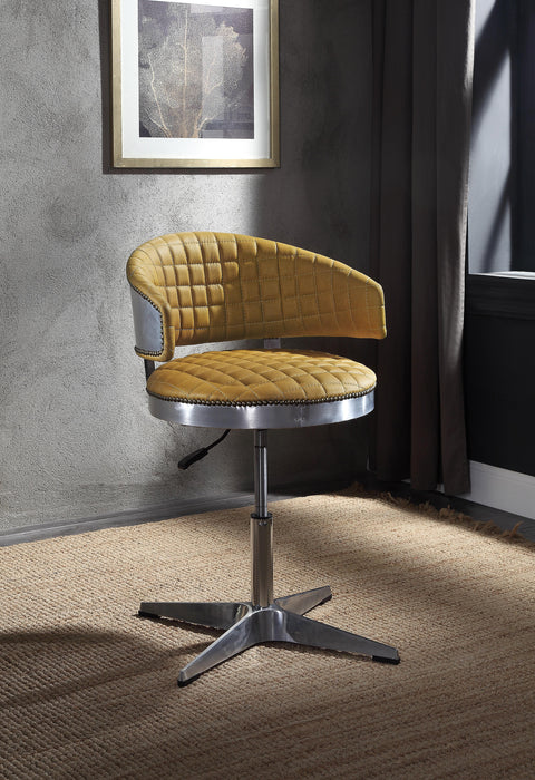 Brancaster Turmeric Top Grain Leather & Chrome Adjustable Chair w/Swivel - Imperial Furniture (Las Vegas, NV) - Multi Location