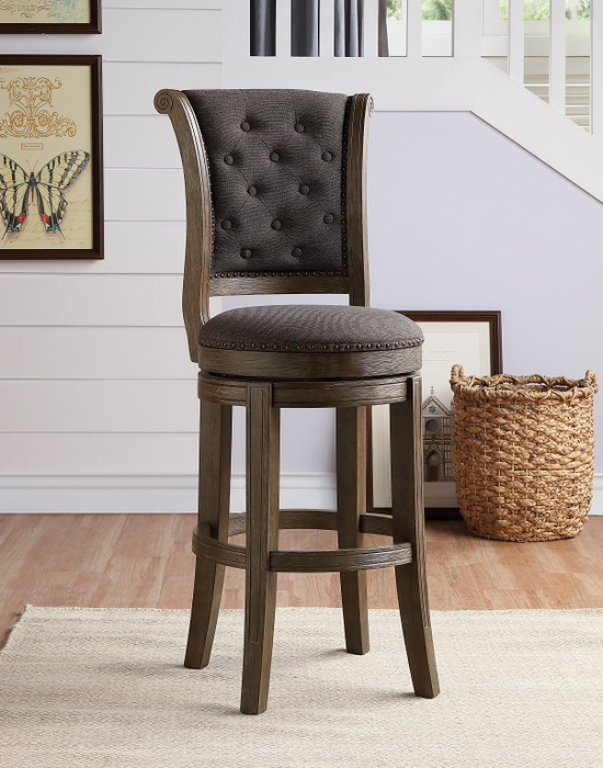 Glison Charcoal Fabric & Walnut Counter Height Chair (1Pc) - Imperial Furniture (Las Vegas, NV) - Multi Location