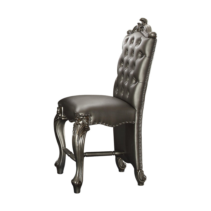 Versailles Silver PU & Antique Platinum Counter Height Chair - Imperial Furniture (Las Vegas, NV) - Multi Location