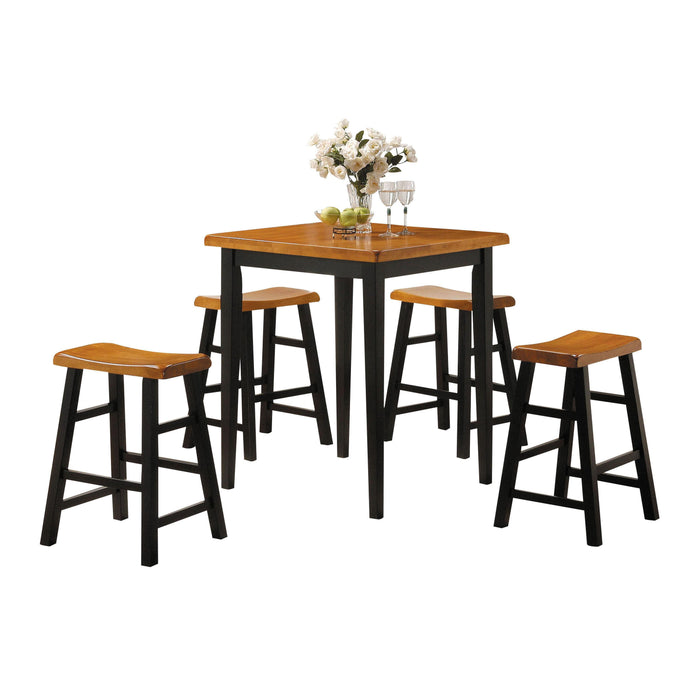 Gaucho Oak & Black Counter Height Set (5Pc Pk) - Imperial Furniture (Las Vegas, NV) - Multi Location