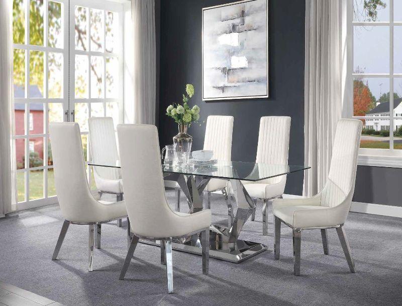 Gianna Clear Glass & Stainless Steel Dining Room Set - Imperial Furniture (Las Vegas, NV) - Multi Location