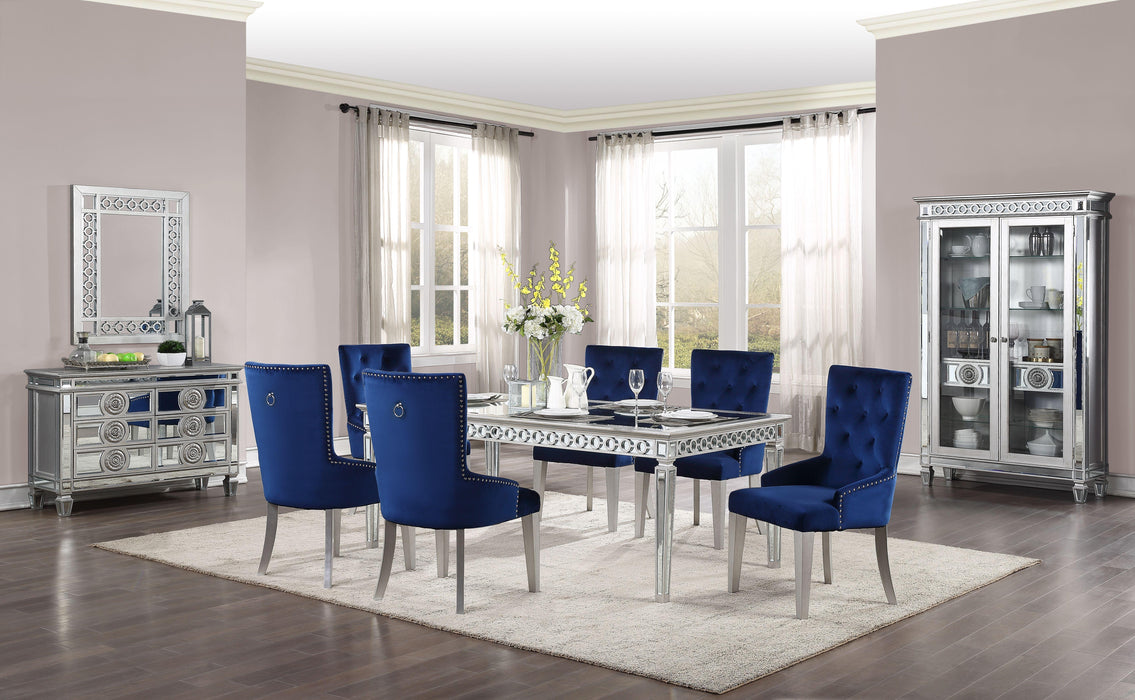 Varian Mirrored & Antique Platinum Dining Table (72"L) - Imperial Furniture (Las Vegas, NV) - Multi Location