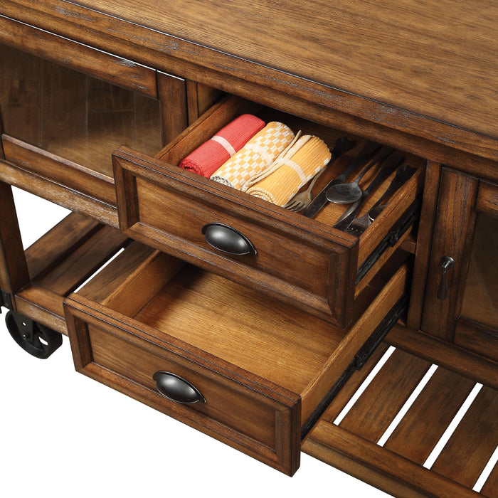 Kadri Distressed Chestnut Kitchen Cart - Imperial Furniture (Las Vegas, NV) - Multi Location