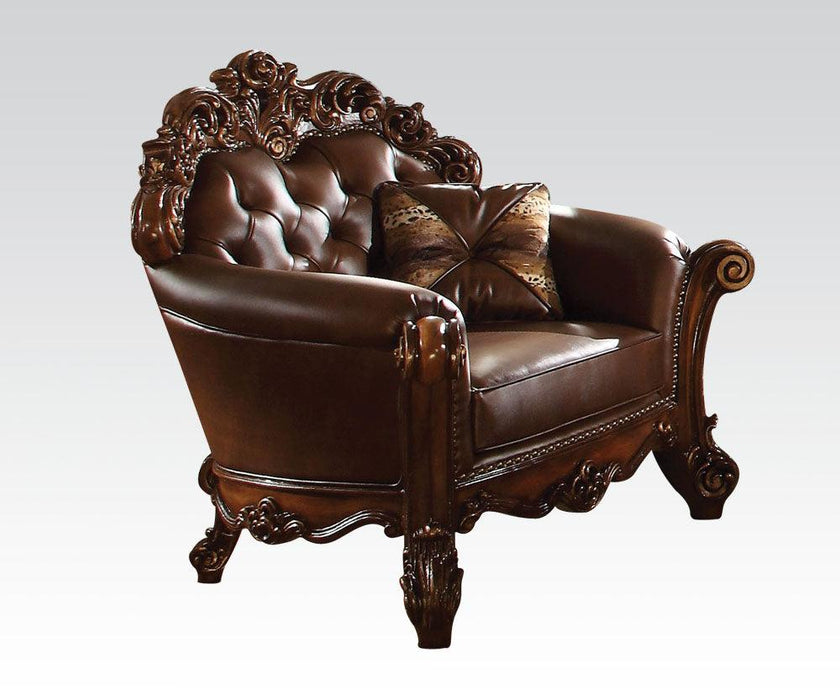 Acme Vendome Upholstered Chair with 1 Pillow in Cherry 52003 - Imperial Furniture (Las Vegas, NV) - Multi Location