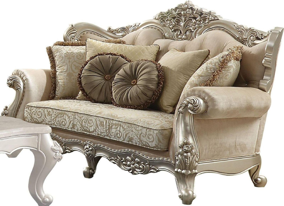 Acme Furniture Bently Loveseat with 5 Pillows in Champagne 50661 - Imperial Furniture (Las Vegas, NV) - Multi Location