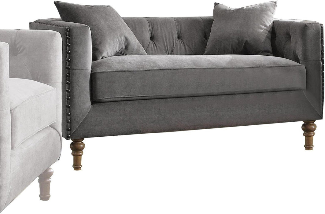 Acme Furniture Sidonia Loveseat in Gray Velvet 53581 - Imperial Furniture (Las Vegas, NV) - Multi Location