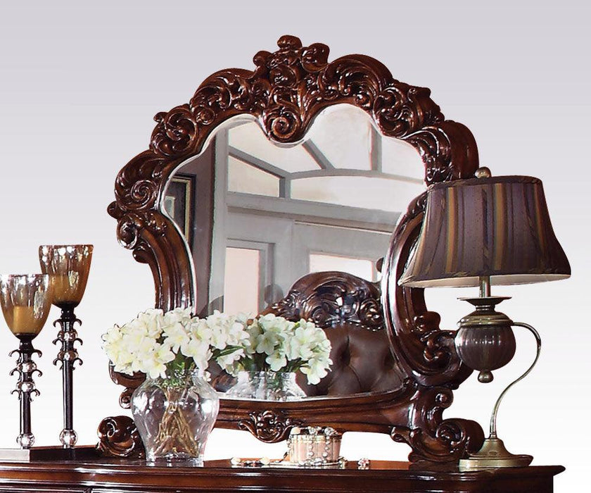 Acme Vendome Landscape Mirror with Intricate Details in Cherry 22004 - Imperial Furniture (Las Vegas, NV) - Multi Location