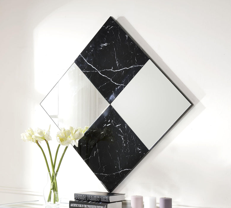 Angwin Mirrored & Faux Marble Accent Mirror (Wall) - Imperial Furniture (Las Vegas, NV) - Multi Location