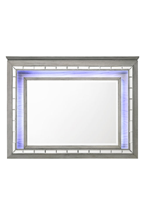 Antares Light Gray Oak Mirror (LED) - Imperial Furniture (Las Vegas, NV) - Multi Location
