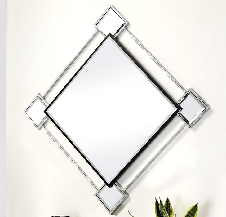 Asbury Mirrored & Chrome Accent Mirror (Wall) - Imperial Furniture (Las Vegas, NV) - Multi Location