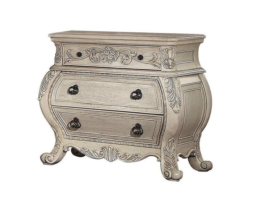 Acme Ragenardus Nightstand in Antique White 27013 - Imperial Furniture (Las Vegas, NV) - Multi Location