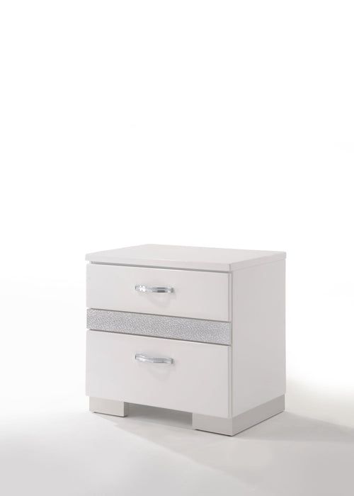 Naima II White High Gloss Nightstand - Imperial Furniture (Las Vegas, NV) - Multi Location