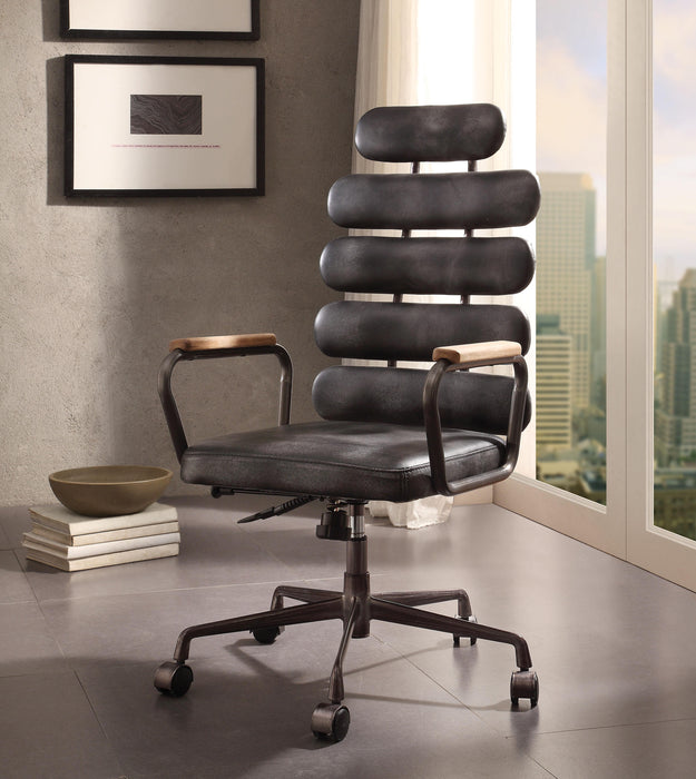 Calan Vintage Black Top Grain Leather Office Chair - Imperial Furniture (Las Vegas, NV) - Multi Location