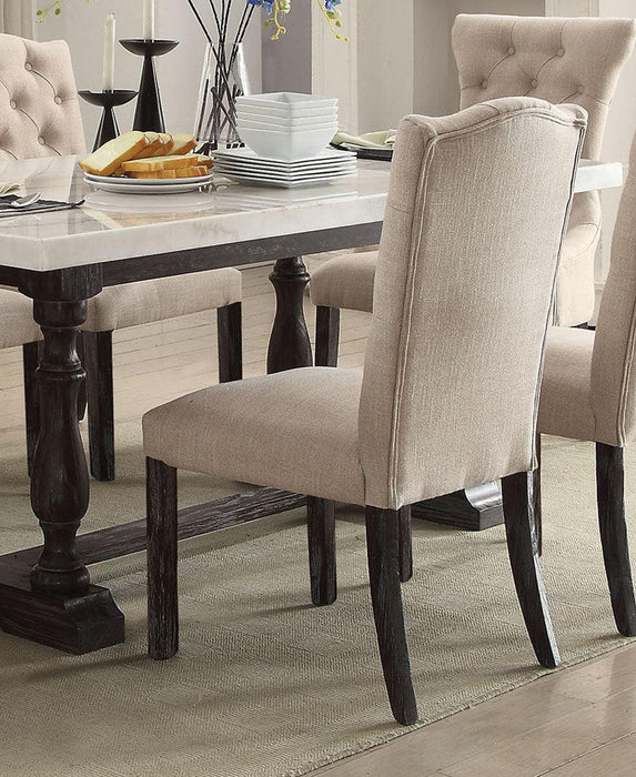 Acme Furniture Gerardo Upholstered Side Chair in Beige and Espresso (Set of 2) 60822 - Imperial Furniture (Las Vegas, NV) - Multi Location
