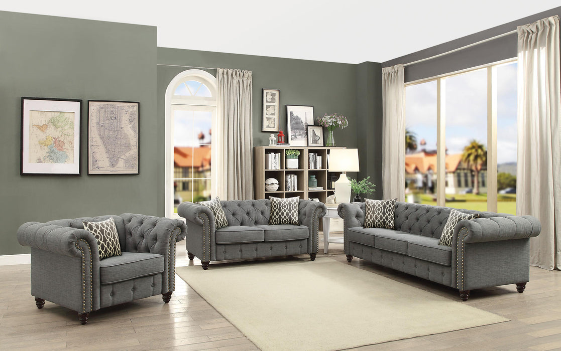 Aurelia Gray Linen Sofa w/2 Pillows - Imperial Furniture (Las Vegas, NV) - Multi Location