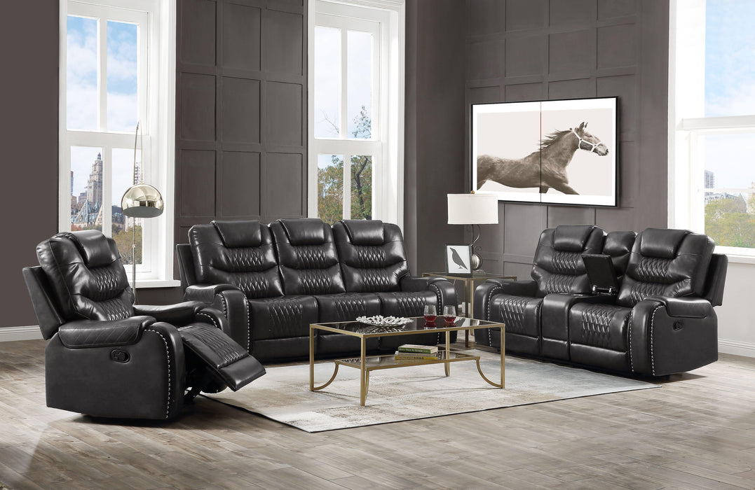 Braylon Magnetite PU Sofa (Motion) - Imperial Furniture (Las Vegas, NV) - Multi Location