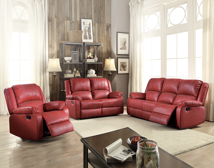 Zuriel Red PU Sofa (Motion) - Imperial Furniture (Las Vegas, NV) - Multi Location