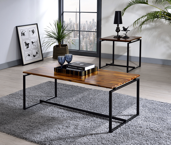 Jurgen Oak & Black 3Pc Pack Coffee/End Set - Imperial Furniture (Las Vegas, NV) - Multi Location