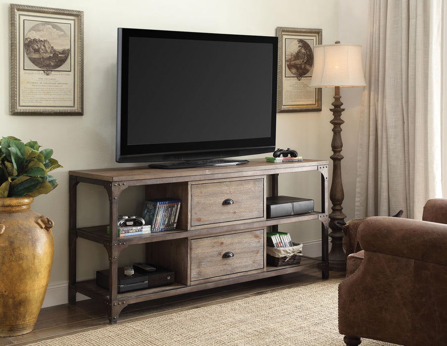 Gorden Weathered Oak & Antique Silver TV Stand - Imperial Furniture (Las Vegas, NV) - Multi Location