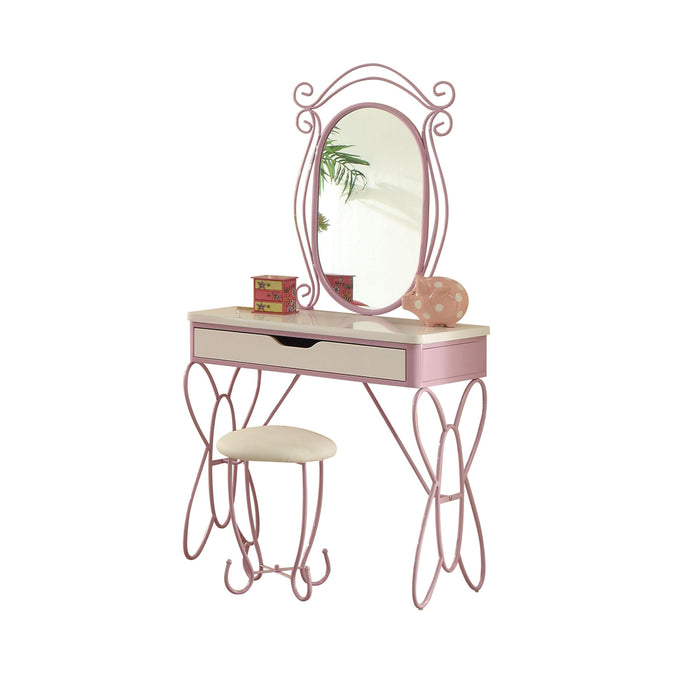 Priya II White & Light Purple Vanity Set - Imperial Furniture (Las Vegas, NV) - Multi Location