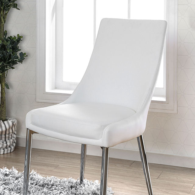 Izzy Silver/White Side Chair, White (2/CTN) - Imperial Furniture (Las Vegas, NV) - Multi Location