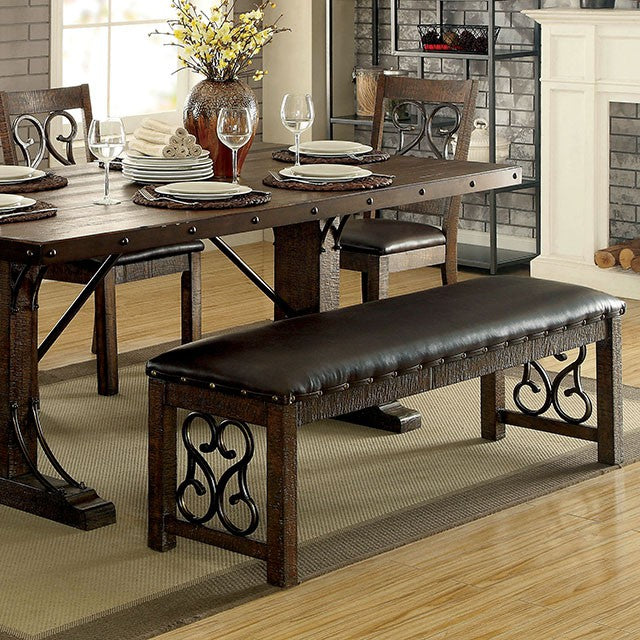 PAULINA Rustic Walnut/Espresso Bench - Imperial Furniture (Las Vegas, NV) - Multi Location