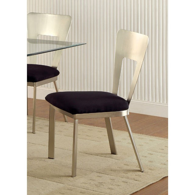 NOVA Silver/Black Side Chair (2/CTN) - Imperial Furniture (Las Vegas, NV) - Multi Location