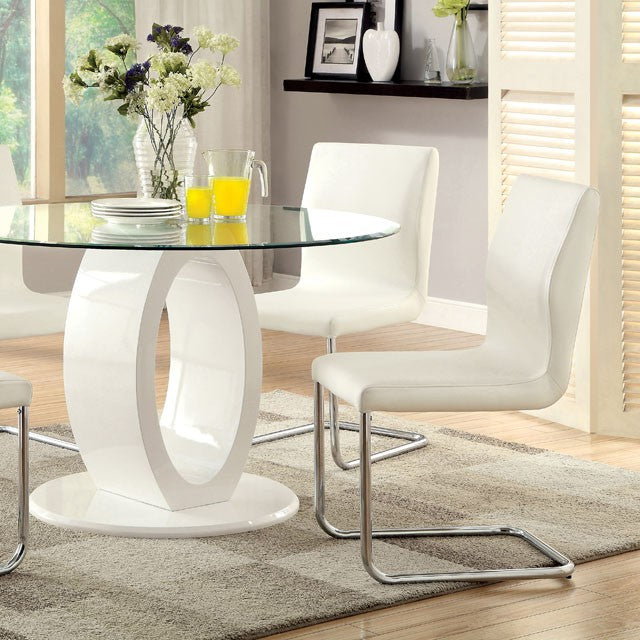 LODIA I White Round Table - Imperial Furniture (Las Vegas, NV) - Multi Location