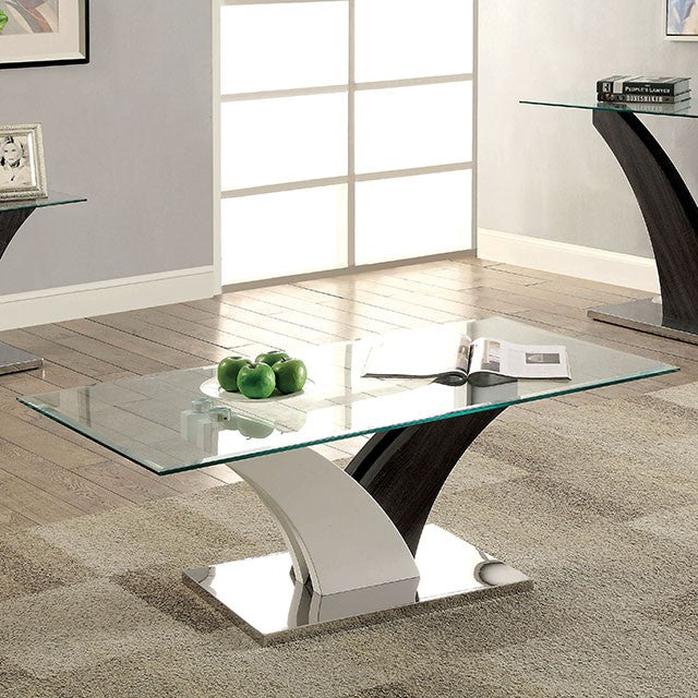 SLOANE White/Dark Gray/Chrome Coffee Table - Imperial Furniture (Las Vegas, NV) - Multi Location