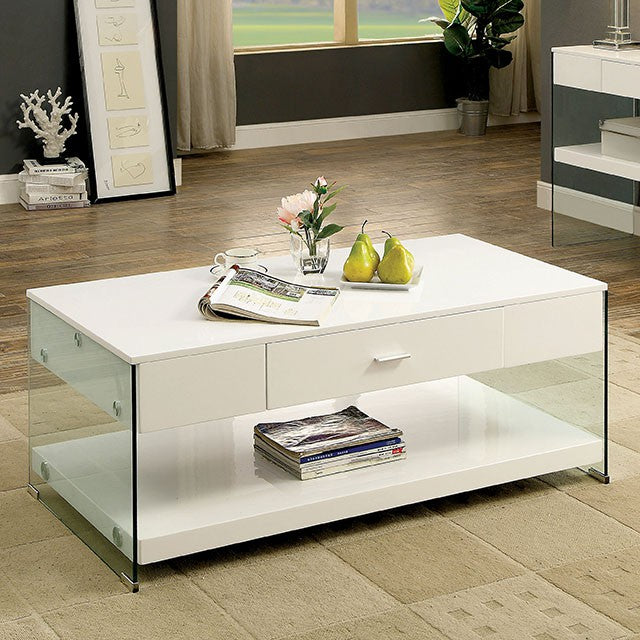 Raya White Coffee Table, White - Imperial Furniture (Las Vegas, NV) - Multi Location