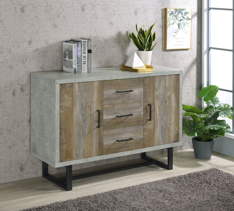 Abelardo 3-drawer Accent Cabinet Weathered Oak and Cement - Imperial Furniture (Las Vegas, NV) - Multi Location