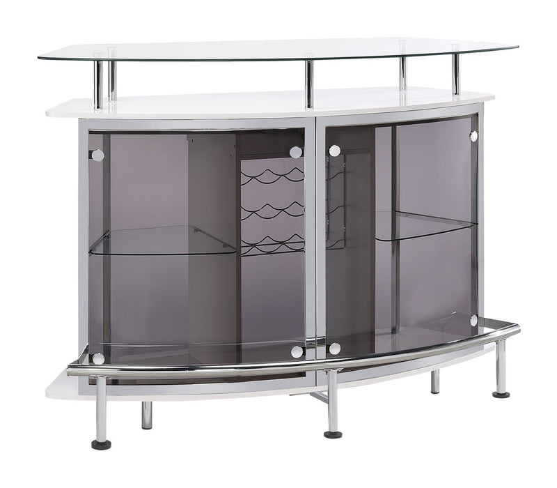 Gideon Crescent Shaped Glass Top Bar Unit with Drawer - Imperial Furniture (Las Vegas, NV) - Multi Location