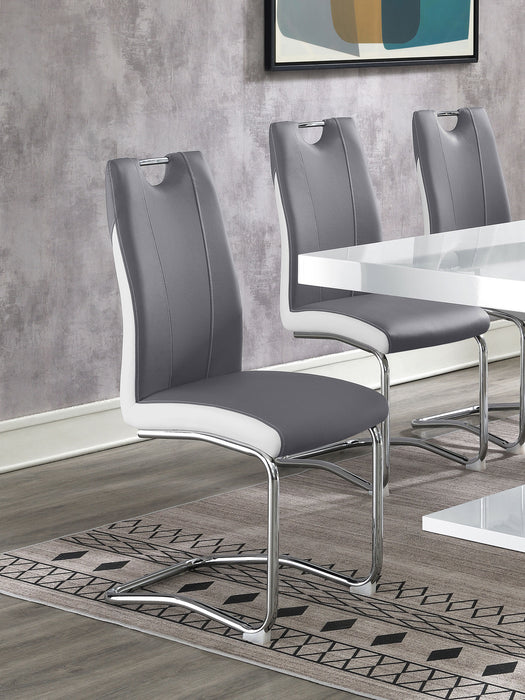 Brooklyn Upholstered Side Chairs with S-frame (Set of 4) Grey and White - Imperial Furniture (Las Vegas, NV) - Multi Location