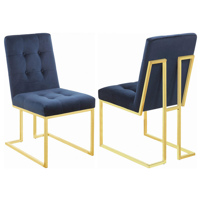 Cisco Tufted Back Side Chairs Ink Blue (Set of 2) - Imperial Furniture (Las Vegas, NV) - Multi Location