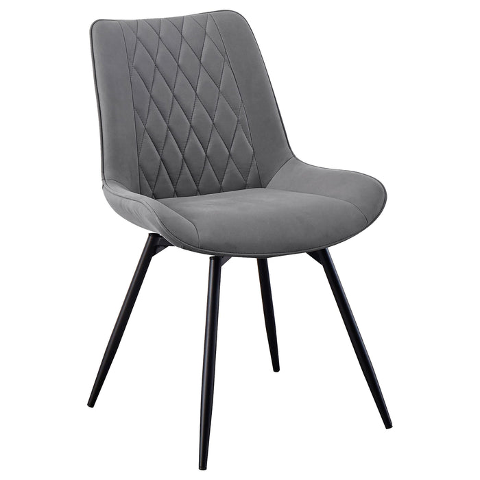 Diggs Upholstered Tufted Swivel Dining Chairs Grey and Gunmetal (Set of 2) - Imperial Furniture (Las Vegas, NV) - Multi Location