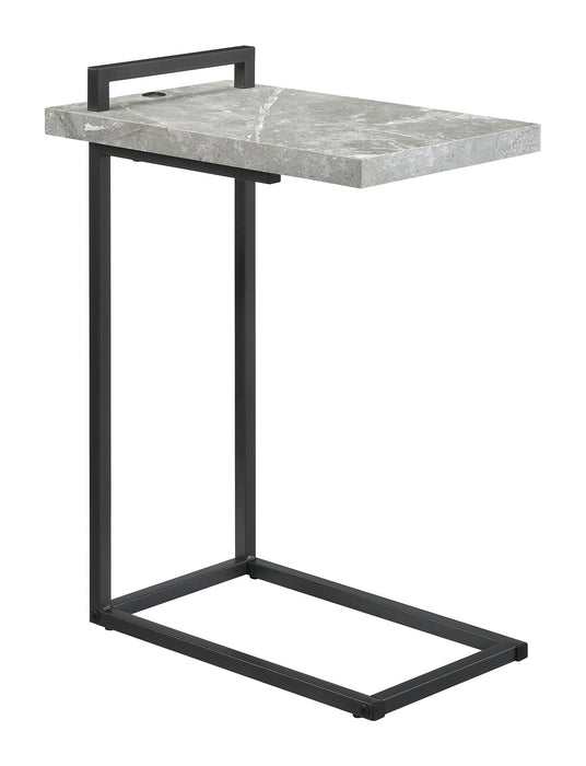 Maxwell C-shaped Accent Table Cement and Gunmetal - Imperial Furniture (Las Vegas, NV) - Multi Location