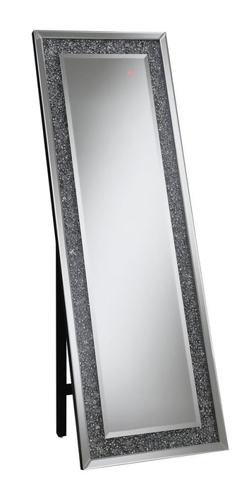 Carisi Rectangular Standing Mirror with LED Lighting Silver - Imperial Furniture (Las Vegas, NV) - Multi Location
